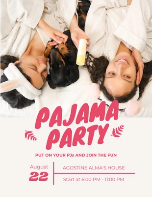 Free  Template: Pajama Party Flyer Template