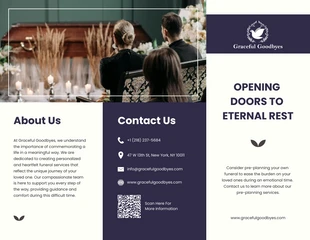 business interactive Template: Navy Blue Funeral Tri-fold Brochure Template