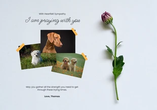 Free  Template: Flower heartfelt pet sympathy card