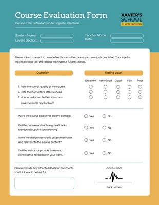 premium  Template: Education Form Template