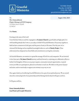 Free  Template: Simple Blue Church Letterhead