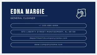 Navy And White Modern Cleaning Solution Business Card - Page 2