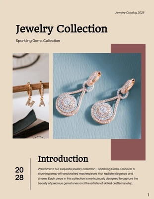 Free  Template: Gems Jewelry Catalogs Template