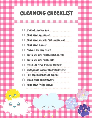 Free interactive Template: Pattern Cleaning Checklist Template