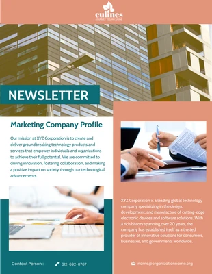 Free  Template: Red Minimalist Company Marketing Newsletter Template