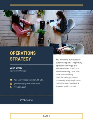 Free  Template: Navy Modern Operational Plan