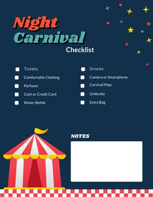 Free interactive Template: Dark Purple Night Carnival Checklist Template