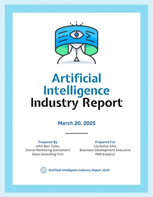 premium  Template: Blue Artificial Intelligence Quarterly Report Template