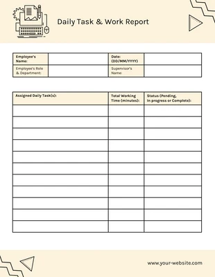 Free  Template: Blank Daily Report Template