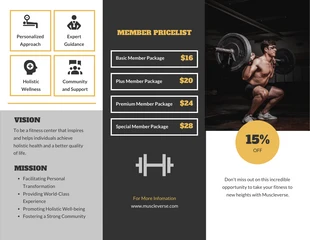 Black And Yellow Modern Fitness Brochure - Page 2