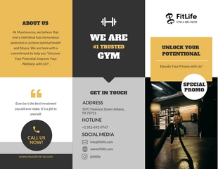 premium  Template: Black Yellow Fitness Brochure Template