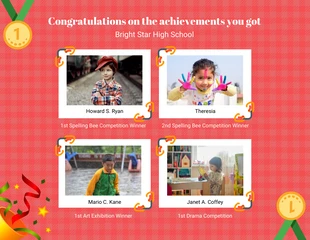 Free  Template: pink simple congratulations school collage