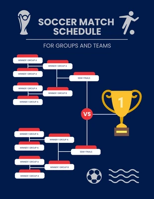 Free  Template: Navy Minimalist Soccer Match Schedule Template