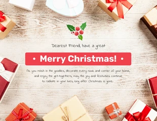 Free  Template: Presents Table Top Christmas Card