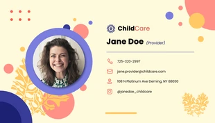 Modern Childcare Provider Card - Page 2