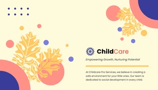 business  Template: Modern Childcare Provider Card