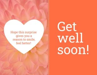 Free  Template: Orange Get Well Soon Card