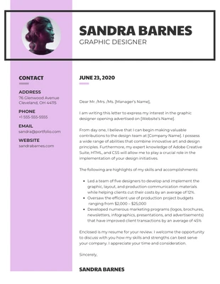 Free  Template: Modern Bold Cover Letter Template