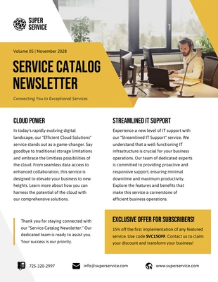 business  Template: Service Catalog Email Newsletter Template