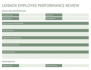 Free  Template: Annual Employee Performance Review Template