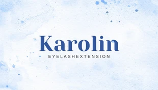 Free  Template: Light Blue Watercolor Modern Lash Business Card