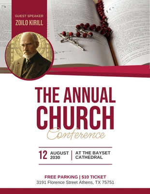 Free  Template: The Annual Church Conference Flyer Template