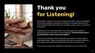 Yellow and Black Leadership Presentation - Page 6