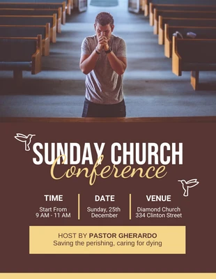 Free  Template: Minimalist Sunday Church Conference Flyer Template