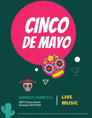 Free  Template: Green Cinco De Mayo Festival Music Poster Template