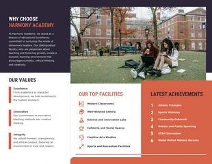 Orange And Purple Rounded Square School Tri-fold Brochure - Page 2