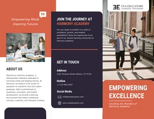 business  Template: Rounded Square School Tri-fold Brochure Template