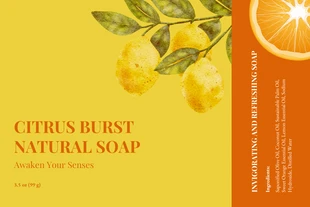 premium  Template: Yellow And Orange Modern Illustration Soap Label