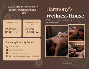 Free  Template: Aesthetic Massage Spa Brochure Template