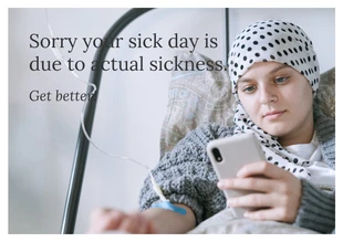 Free  Template: Funny Sick Day Card