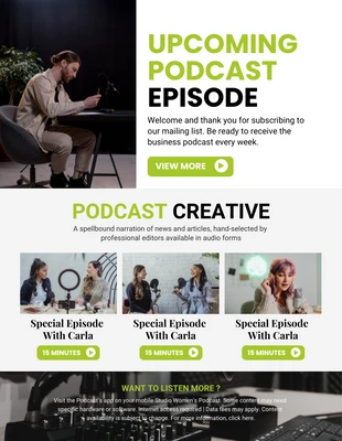 Free  Template: Creative Podcast Email Newsletter Template