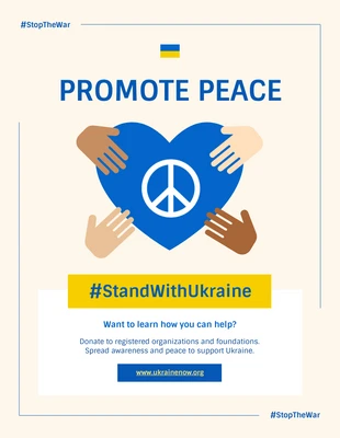 Free accessible Template: Ukraine World Peace Poster