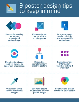 Free  Template: Icon Poster Design Tips List Infographic Template