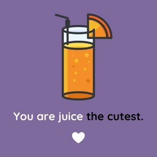 Free  Template: Cute Juice Valentine's Day Instagram Social Media Post