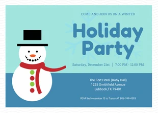 Free  Template: Snowman Christmas Invitation