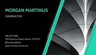 Free  Template: Green And Black Modern Construction Business Cards