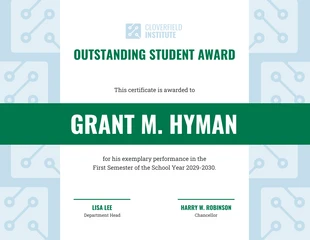 business  Template: Outstanding Student Award Certificate Template