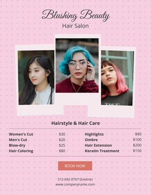 Free  Template: Hair Style and Hair Care Salon Flyer Template