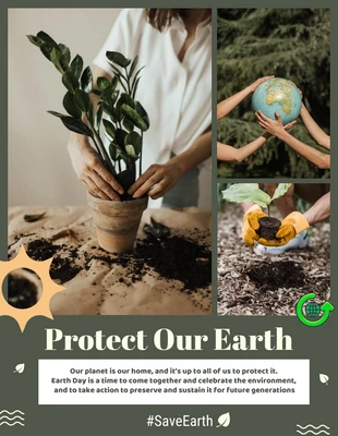 Free  Template: Sage Green Earth Day Poster