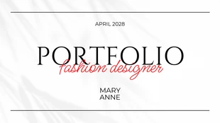 Free  Template: Black And White Fashion Designer Portfolio Presentation Template