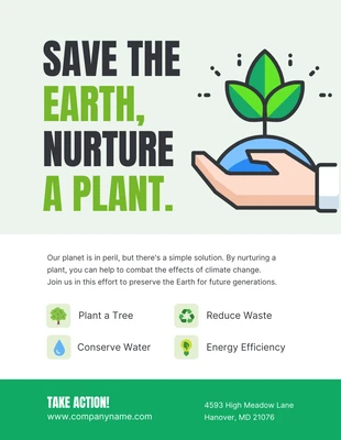 Free  Template: Green Plant Campaign Poster