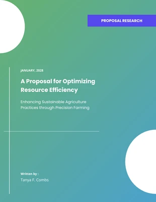 Free  Template: Gradient Green Farming Research Proposal Template