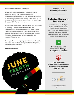 Free  Template: Juneteenth Independence Day Email Newsletter Template