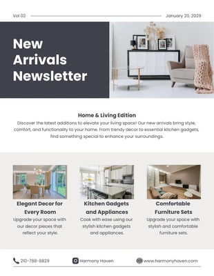 premium  Template: Minimalist Dark Navy New Arrivals Newsletter Template