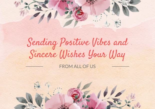 Free  Template: Pink And Grey Flora Thinking Of You Card