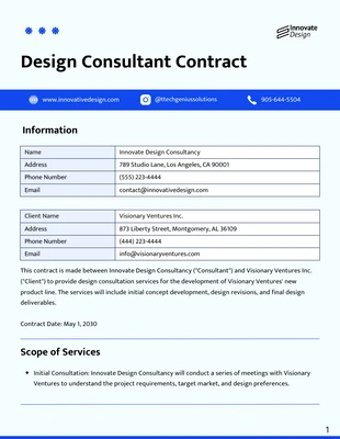 Free  Template: Design Consultant Contract Template